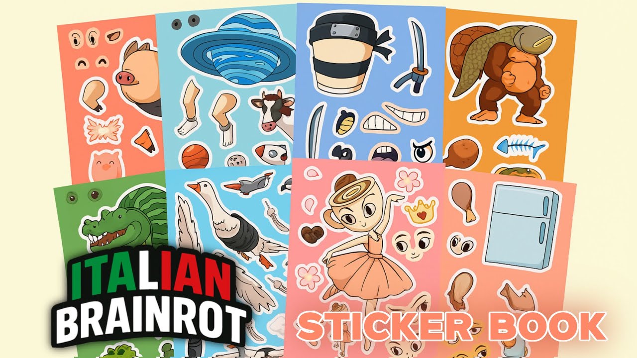 💕ITALIAN BRAINROT Sticker Book📕 | Paper DIY