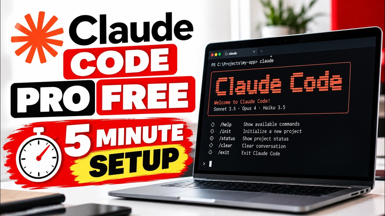 Claude Code PRO FREE in Just 5 Minutes ! 🔥 Easy Setup Tutorial for ...