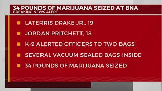 34 pounds of marijuana seized at Nashville BNA