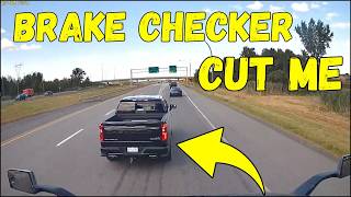 IDIOT LEARNS WHY HE SHOULDN'T CUT OFF A SEMI TRUCK DRIVER