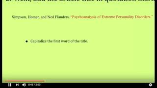 MLA Citation Journal Article from Database