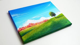 アクリル画　風景　1008 Eng sub] Acrylic landscape painting Easy techniques. What is