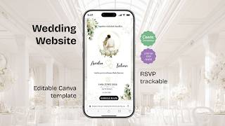 White Floral Wedding Invitation Canva Template, Romantic Animated, RSVP Music, Elegant Countdown screenshot 5