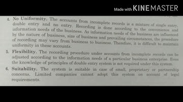 Accounts from incomplete records - Meaning, forms,features, uses, limitations and methods Class-11th