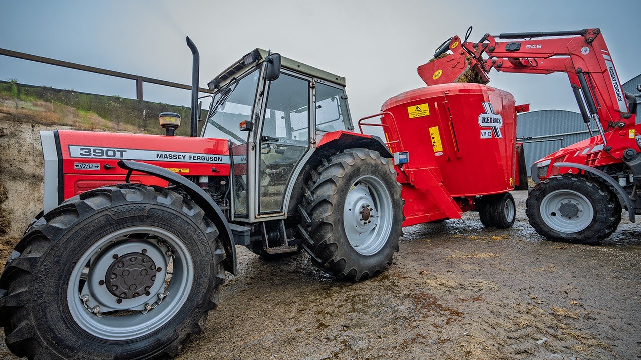 Massey Feguson 390T Bossing the Redrock VM12 Diet Feeder