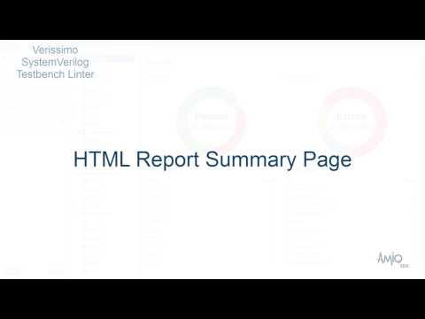 Verissimo SystemVerilog Testbench Linter - HTML Report Summary Page