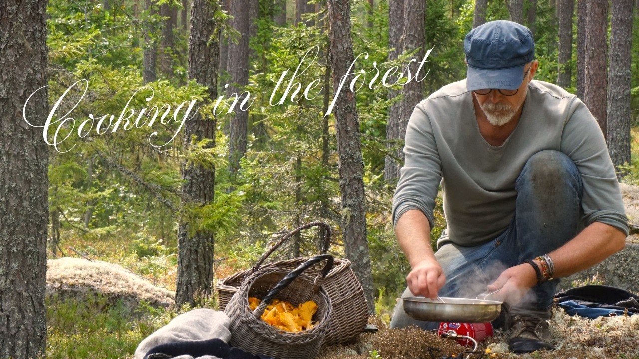 Foraging chanterelles, blueberries and simple cooking in the Nordic forest.