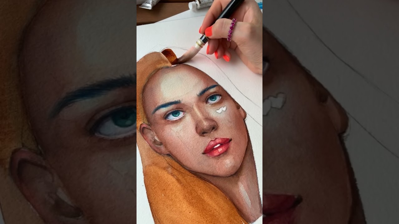 How to draw hair using watercolour? 