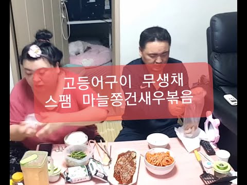 복부인 고등어구이 무생채 스팸 마늘쫑건새우볶음 쿡방 요리 <strong>먹방</strong> 2020년 6월 <strong>24일</strong>