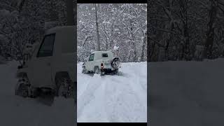 突っ込む　#スノアタ #offroad #overlanding #snow #ゆき #オフロード #ランクル #冬 #4x4