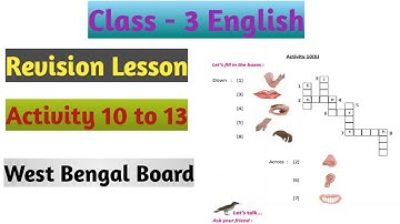 Class 3 English Revision Lesson Activity 10 to 13