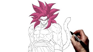 How To Draw Goku SSJ4 | Step By Step | Dragon Ball