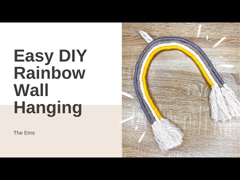 Easy DIY Rainbow Wall Hanging | How to Make a Rainbow with Macrame and Thread for Your Home Decor