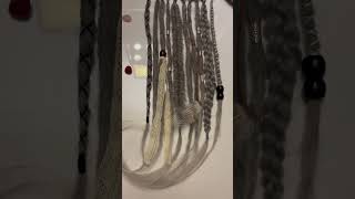 Synthetic #dreadlockextensions in gray are now available!! ✨🫶🏽 #dreads #hairstyle #braids