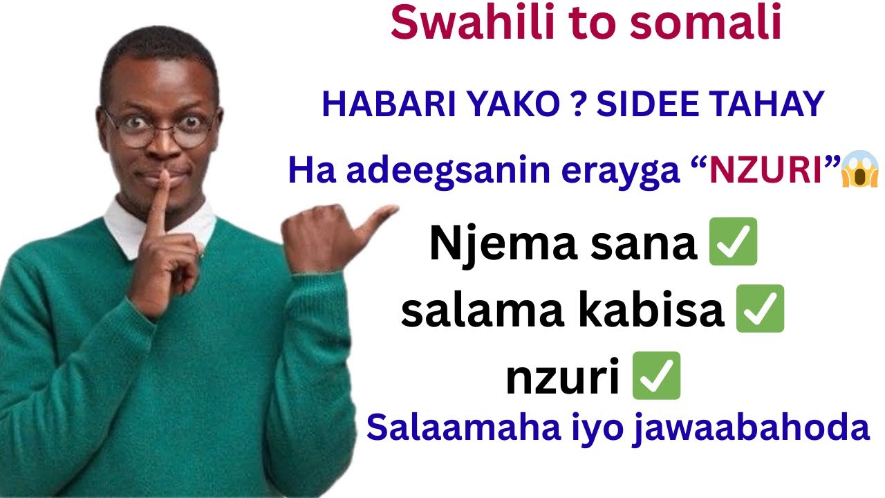 Salaamaha iyo jawaabahooda Swahili iyo somali #mucaawiyeacademy #swahili 