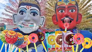 Makan banyak permen manis, ondel ondel betawi harus gosok gigi , ondel-ondel betawi lucu