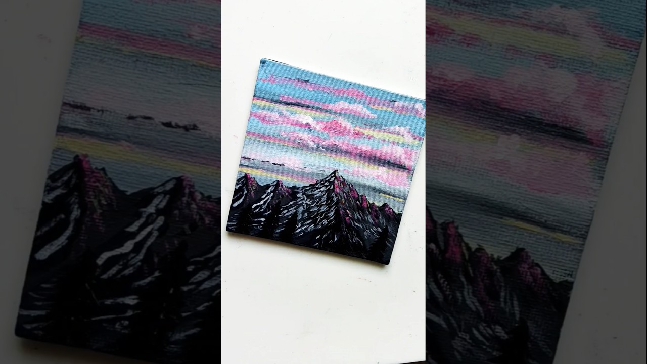 Acrylic mountain scape painting  