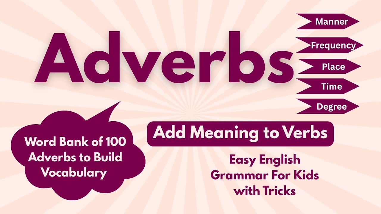 Adverbs | Time | Manner | Place | Frequency | Easy English Grammar for ...
