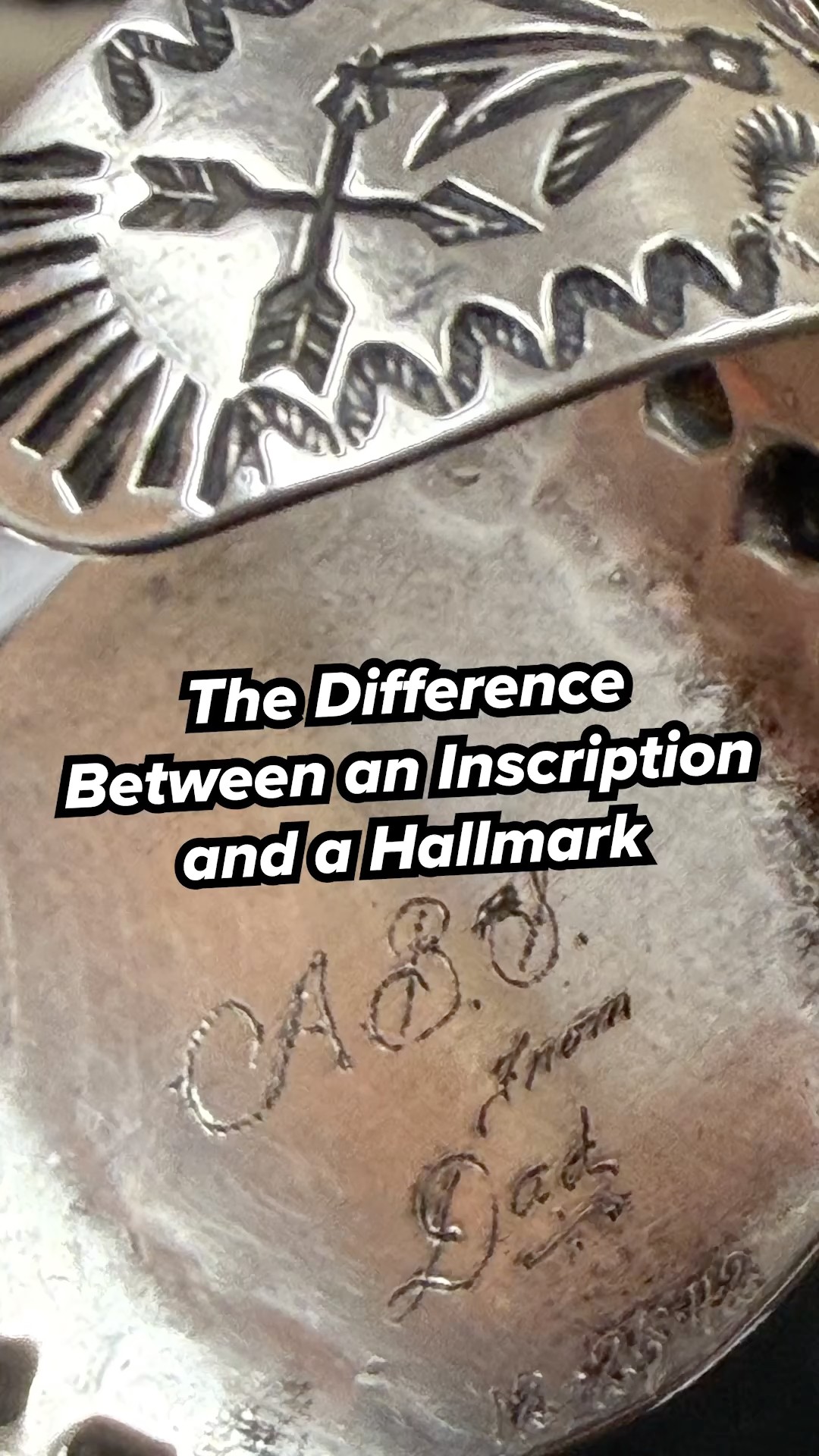 ミレニアム　Navajo.ナバホ.祈祷師.メディスンマン Inscription on a Vintage Navajo Bracelet - YouTube
