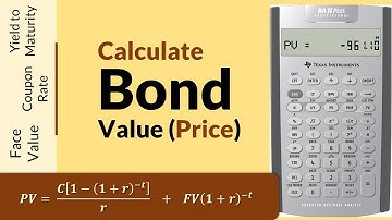 Calculating Bond Value (Price) | Formula | Excel | BA II Plus calculator