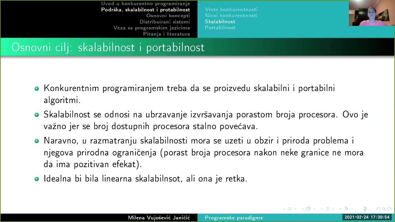 01.02 Konkurentno programiranje - Potrebna podrska. Skalabilnost. Portabilnost.