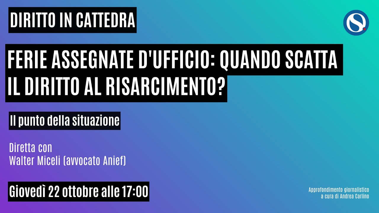 cosa serve per aprire un negozio di sigarette elettroniche Ferie assegnate d'ufficio: quando scatta il diritto al risarcimento?