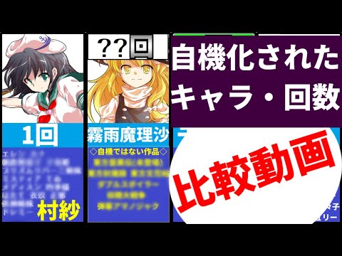 東方剛欲異聞　村紗水蜜 村紗自機化記念!! 自機化されたキャラ・回数まとめ