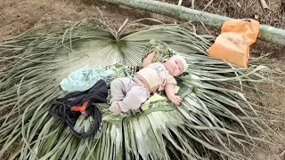 Full video-the daily life of a single mother who is building a house and harvesting vegetables to se