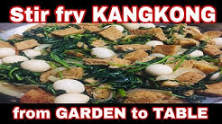 Stir fry kangkong with fried tofu and quail eggs||Manang Biday