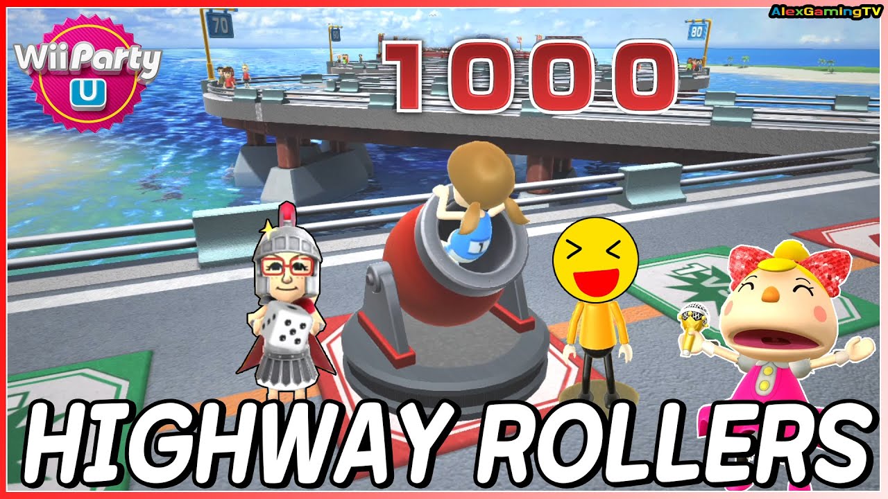 Wii Party U - Highway Rollers (Expert Com) Lucia vs Matt vs Paula vs Leonel | AlexGamingTV