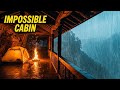 The Impossible Cabin | Heavy Rain, Fire ASMR | Incredible Sound