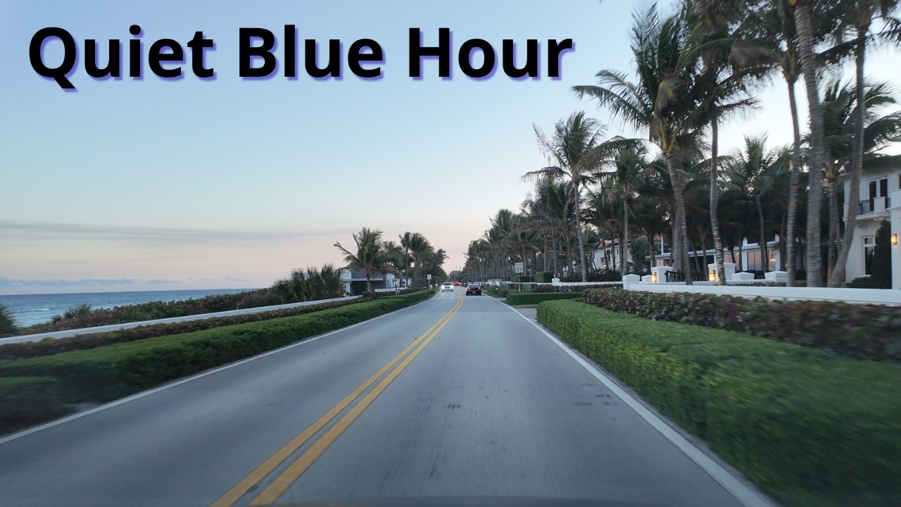 Blue Hour Drive 🌴 Lantana to Deerfield Beach 🌴 A1A Sunset to Night (48 Minutes)