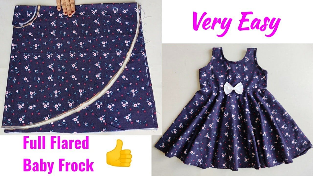 9 month baby frock cutting and stitching easy method | kids summer cotton  frock very simple method - YouTube