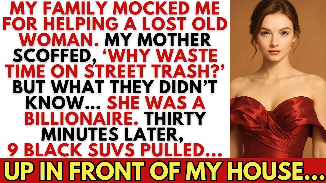 Моя семья высмеяла меня за помощь пожилой женщине. Мама фыркнула: «Уличный мусор». А потом появил...
