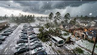 Texas Devastated Today! Giant Hail Pounding Rooftops, Destroying Cars in Abilene, Fort Worth