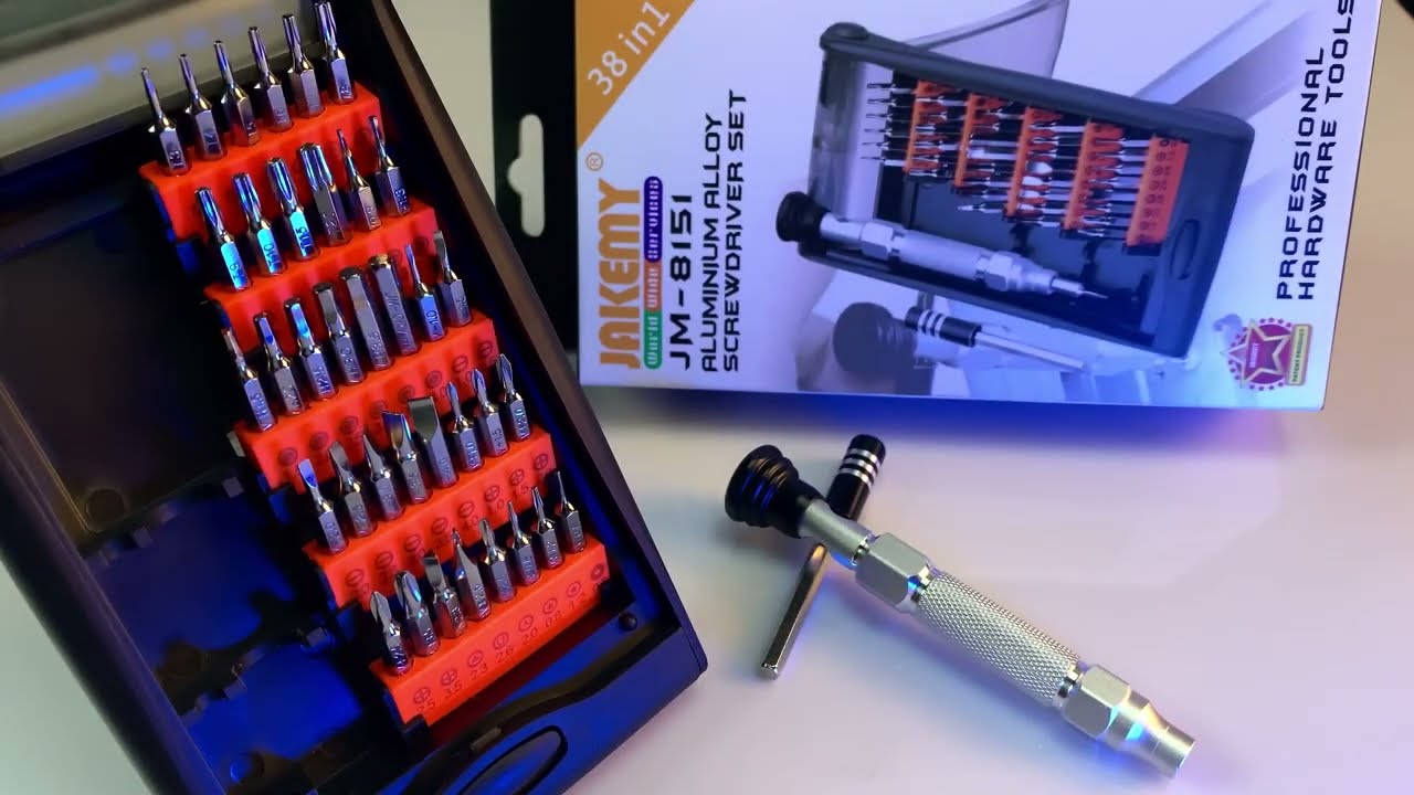 Unboxing video of 38 in 1 Aluminium alloy handle DIY repair tool kit JM-8151 (16:9)