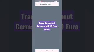 Deutschland Ticket | 49 Euro Germany wide Ticket | Germany #deutschlandticket #49euroticket #germany
