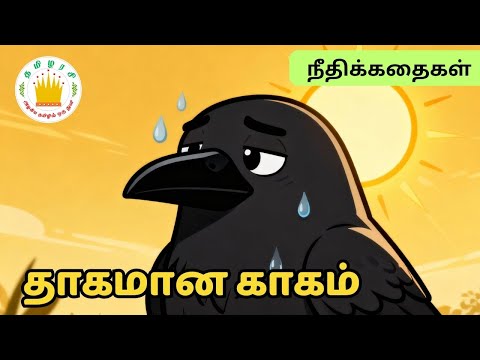 புத்திசாலி காகம்🐦‍⬛💧-The Thirsty Crow |நீதிக் கதைகள்- Tamilarasi