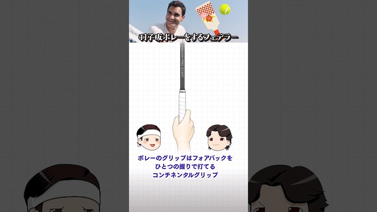 羽子板打ちをするフェデラー