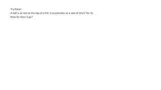 Uniform acceleration example 1
