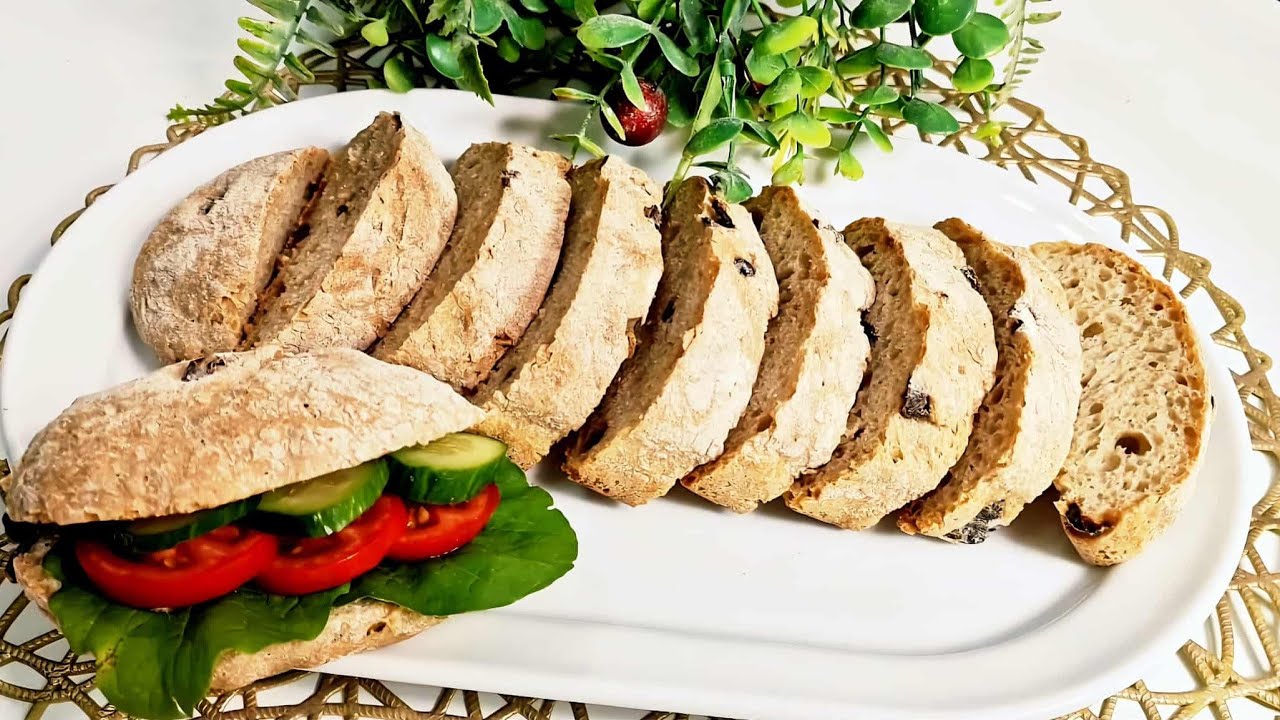 خبز صحى بدون عجن أو مجهود ومن غير ماتلمسى العجينة . للدايت⁉️ومرضى السكرى (خبز الشيباتا الايطالى)‼️