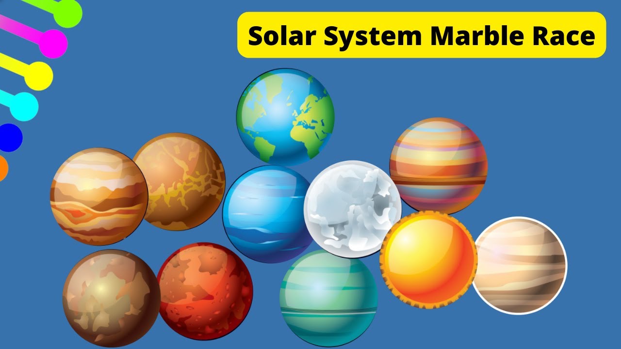 Solar System Marble Race Run in 11 Algodoo Stages Marble Race Heroes