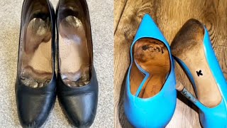 Very Worn Pump Shoes With Dirty And Sweaty Inside, Well Worn Heels, Etc 6 Parts In 1 Video