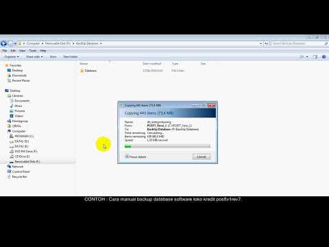 Cara manual backup database software toko dan kredit