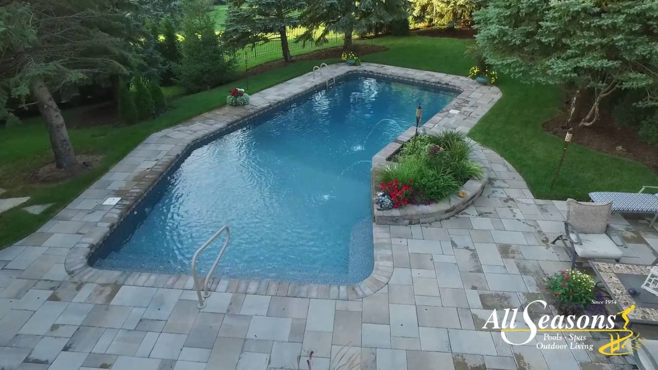 Orland Park Pool and Backyard Built By All Seasons Pools, Spas