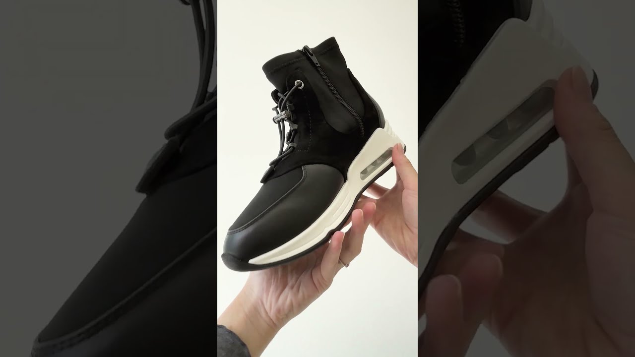B-THREE ブラック ハイカットスニーカー B-THREE ブラック ハイカットスニーカー