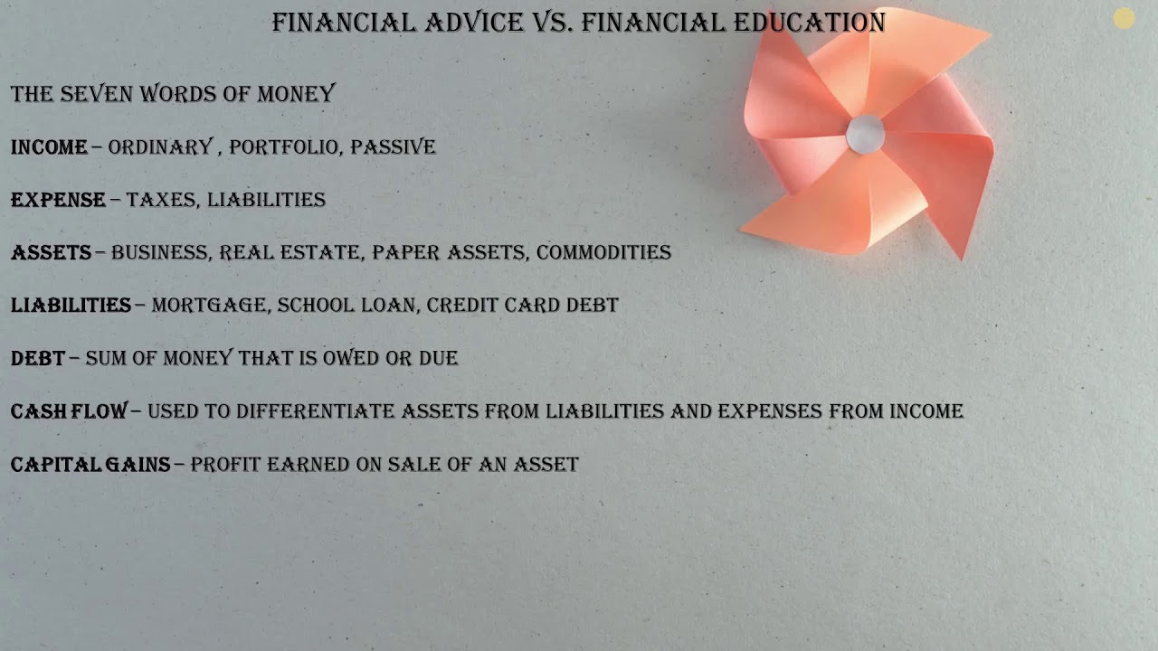 Financial Advice vs Financial Education