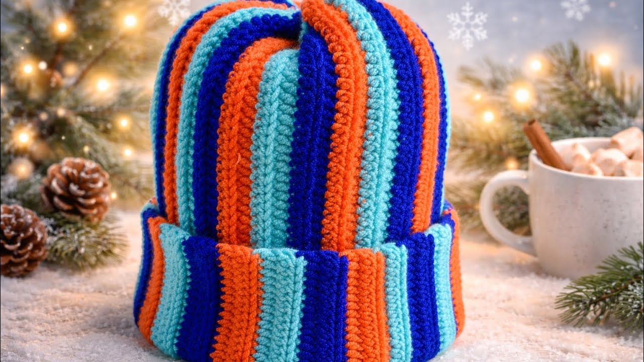 اجمل قبعة شتائية كروشيه ستقعين في حبها! ❄️💛