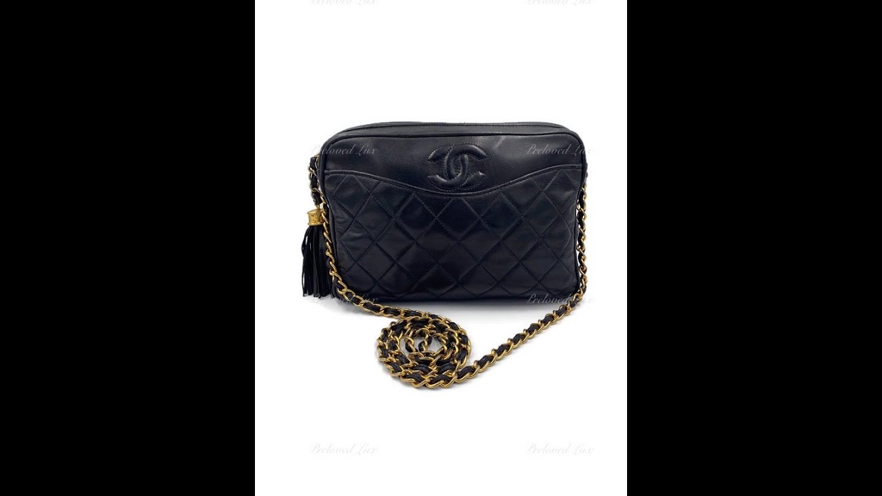 Chanel Vintage Black Camera Bag with Tassel